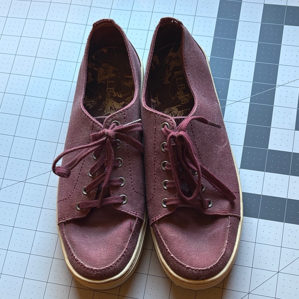L.L. Bean Women's Burgundy Canvas Sneakers